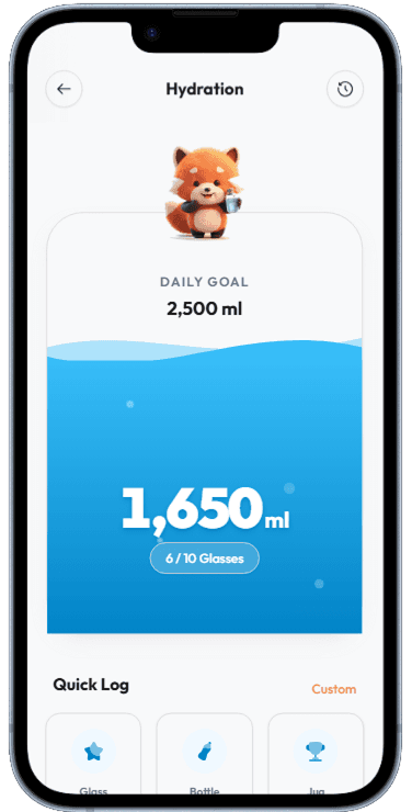 Calorie and nutrition tracking app screen generated with Dezyn