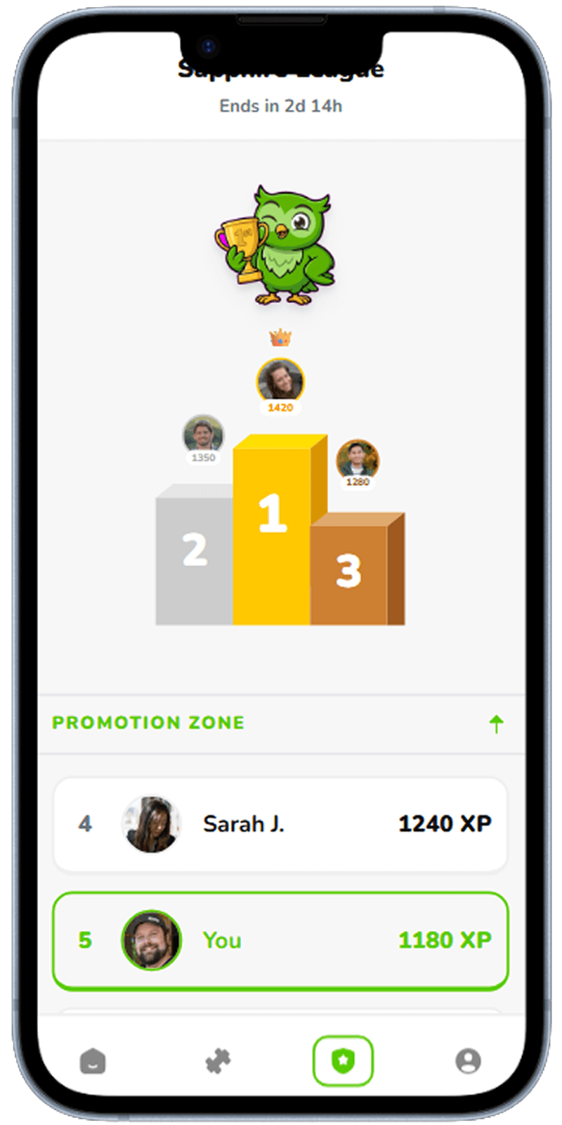 Language learning app screen generated with Dezyn