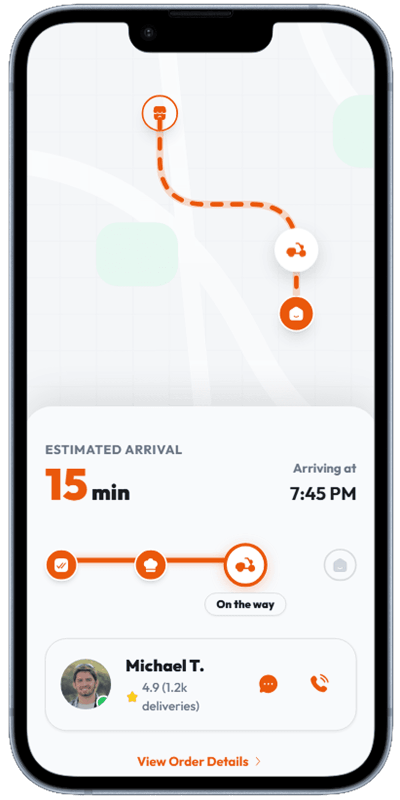 Food delivery app screen generated with Dezyn