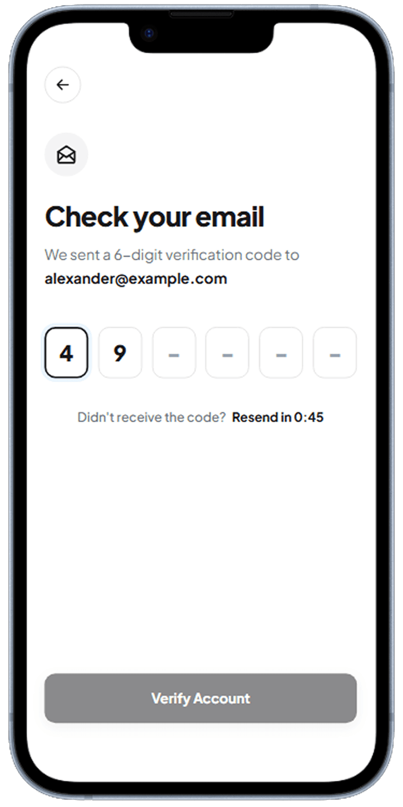 Mobile app social login options screen