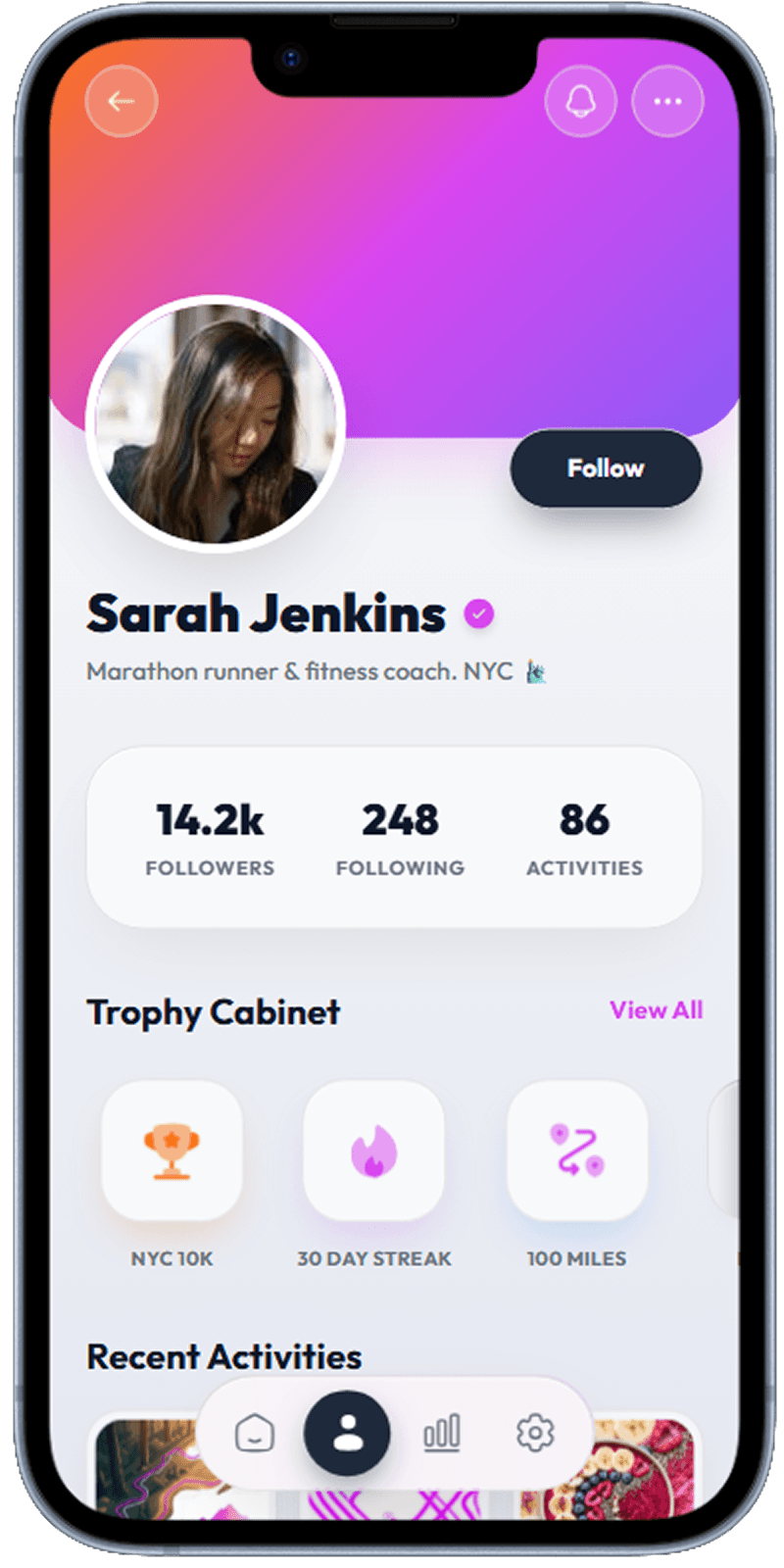 Mobile app privacy and security settings screen
