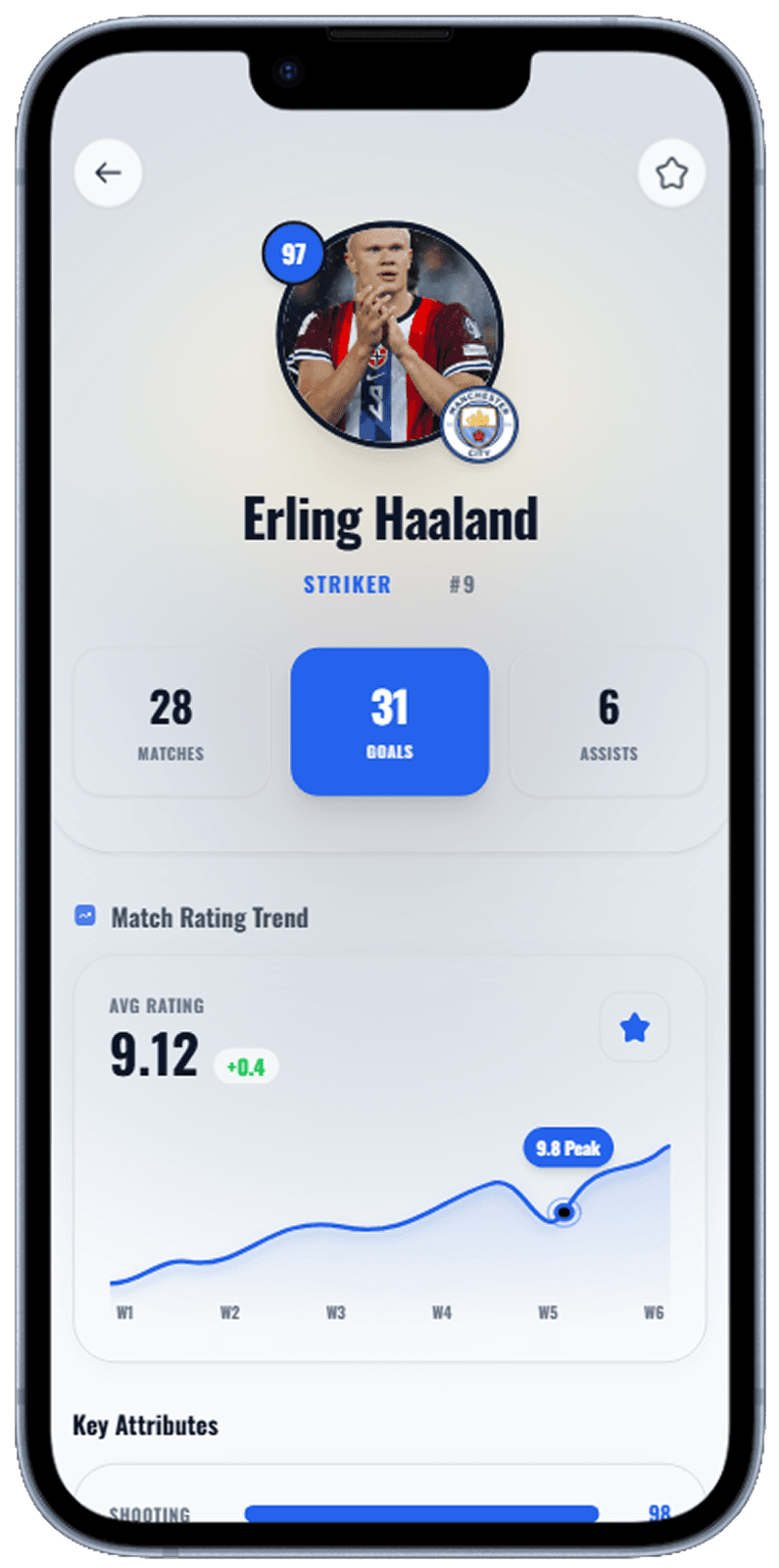 Sports community app screen generated with Dezyn